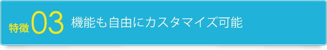 特徴3.機能も自由にカスタマイズ可能