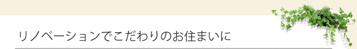 リノベーションでこだわりのお住まいに